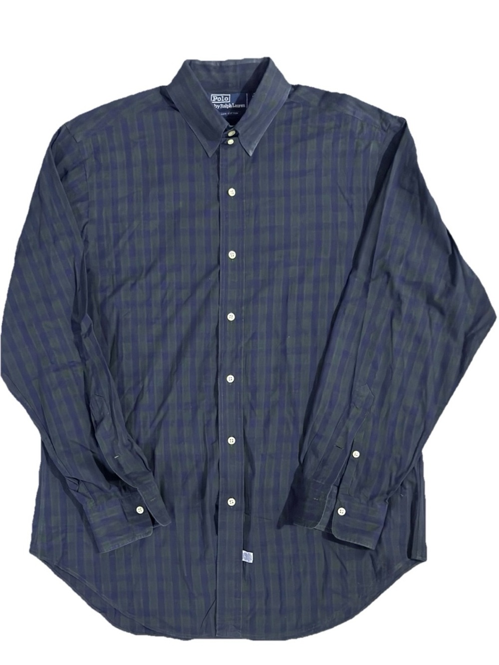 Rear Vintage Polo Ralph Lauren Plaid Button-Down Shirt Size 16 Tie Anchor Button
